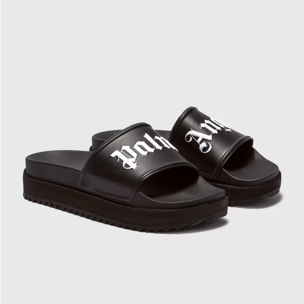 Palm Angels Platform Sliders in Black